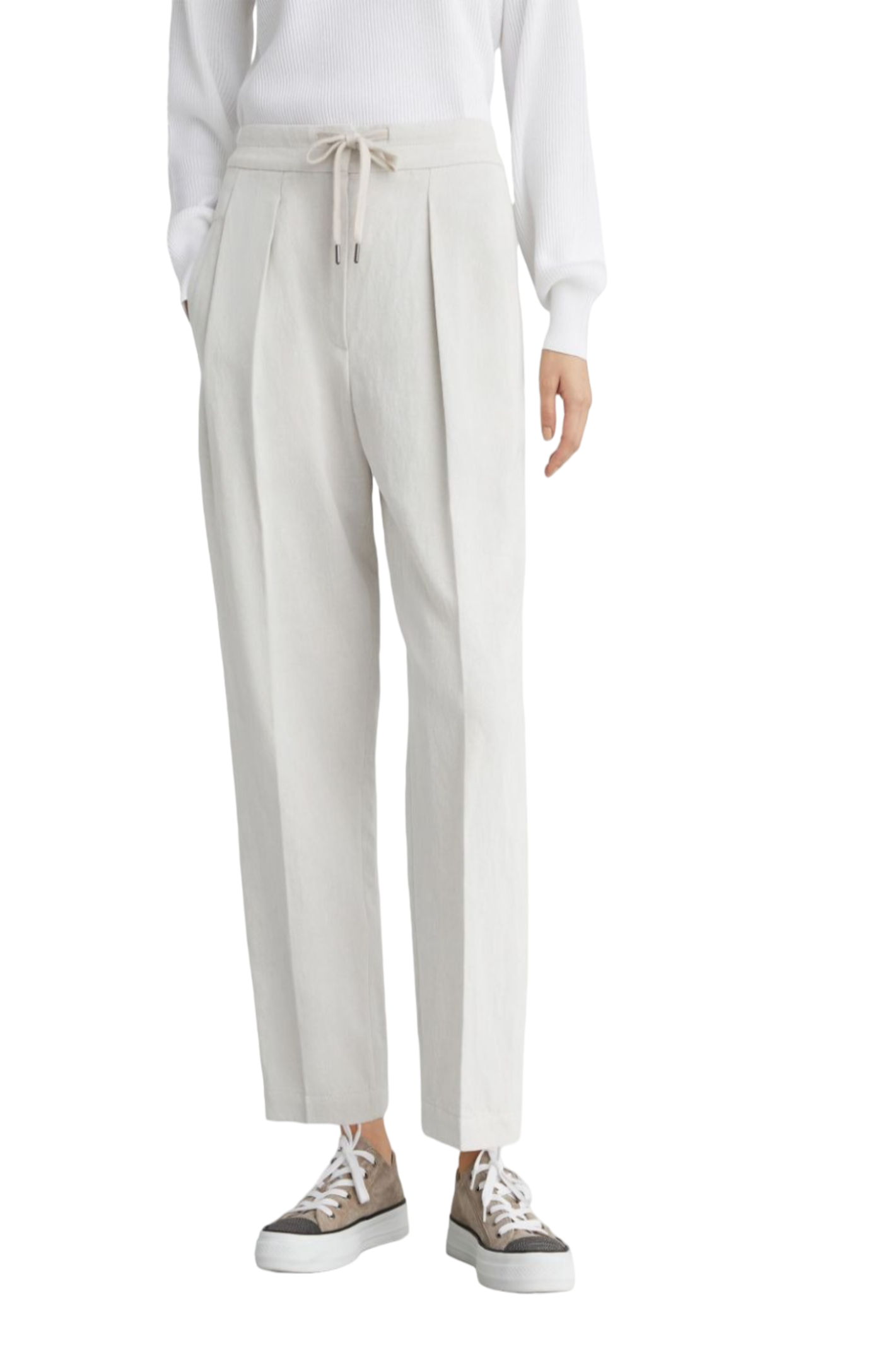 Cargar imagen en el visor de la galería, Straight-leg gabardine trousers