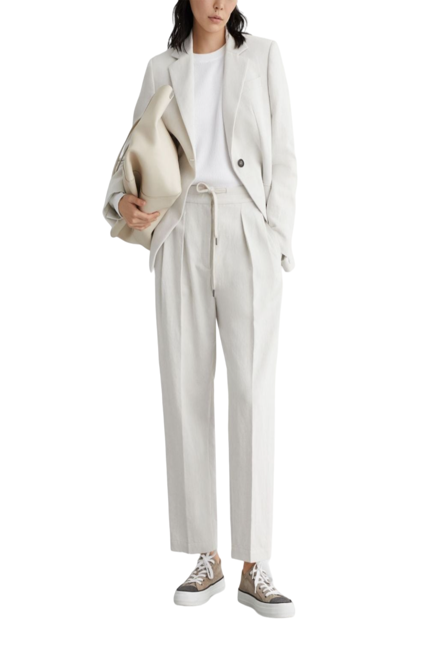 Cargar imagen en el visor de la galería, Straight-leg gabardine trousers