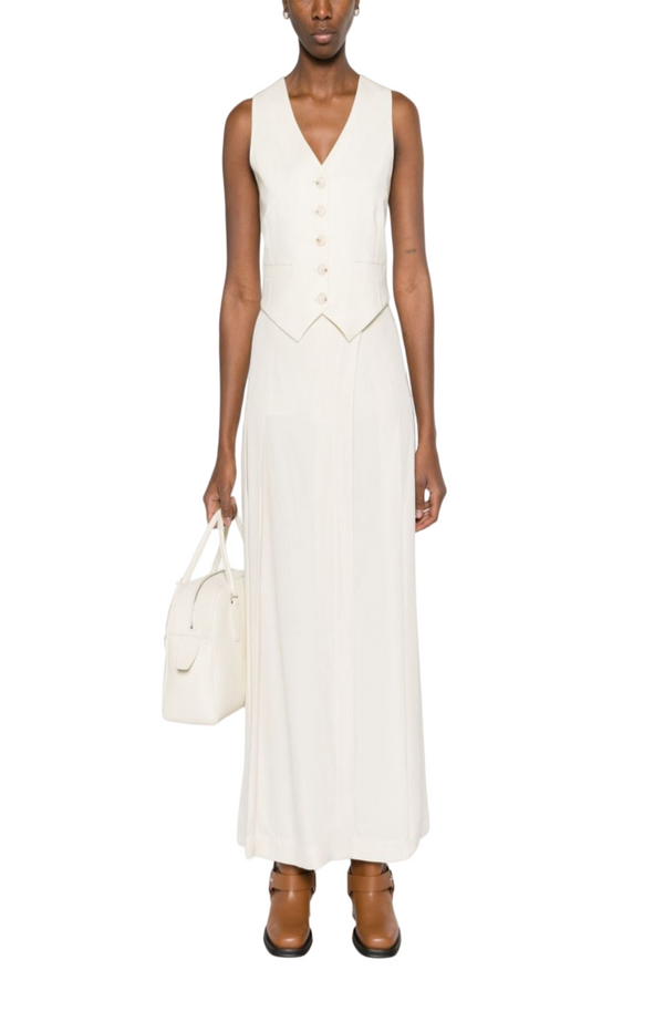 Load image into Gallery viewer, Pleated crepe wrap skirt