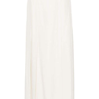 Pleated crepe wrap skirt