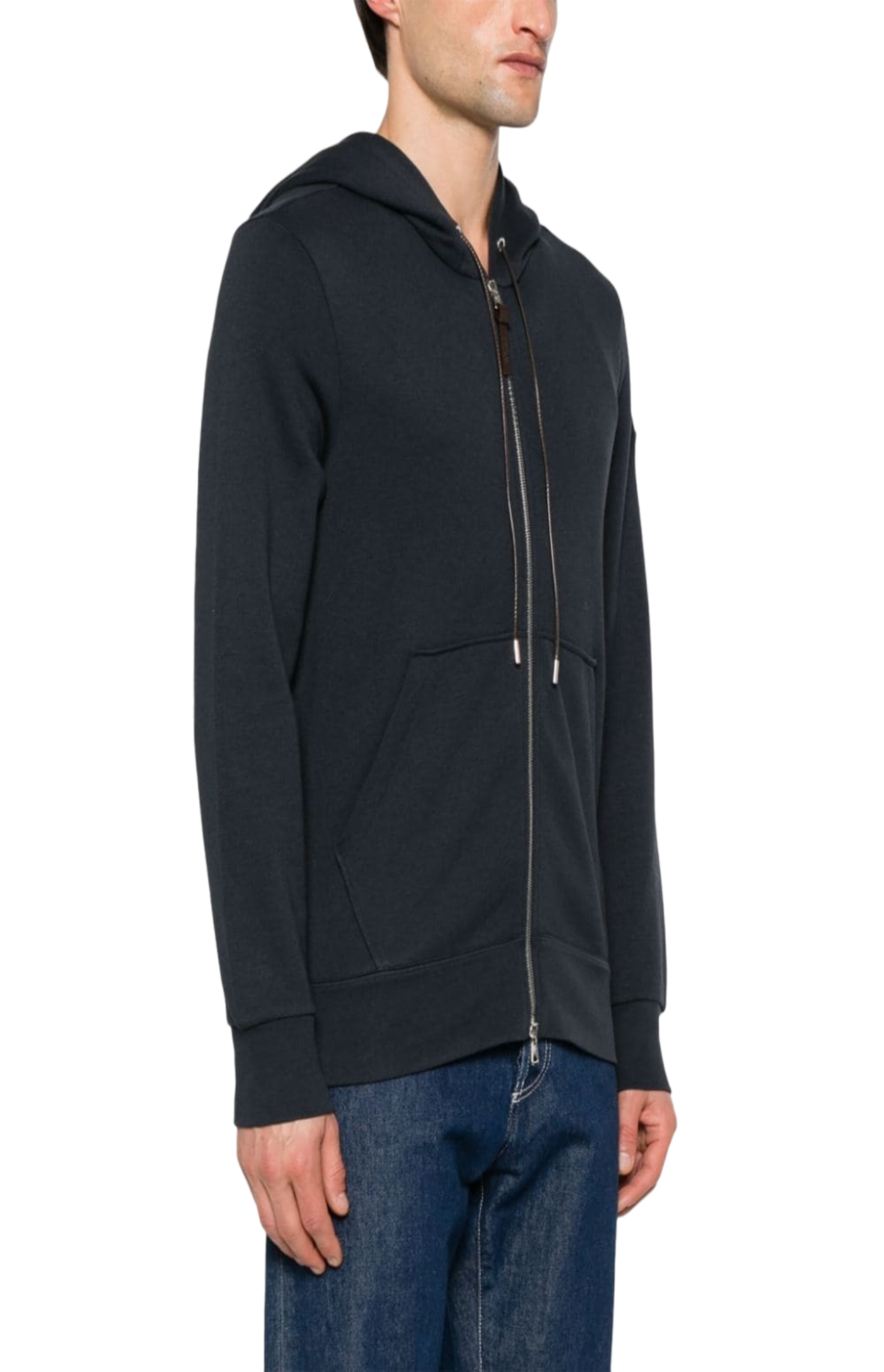 Cargar imagen en el visor de la galería, Logo-appliqué zipped hoodie