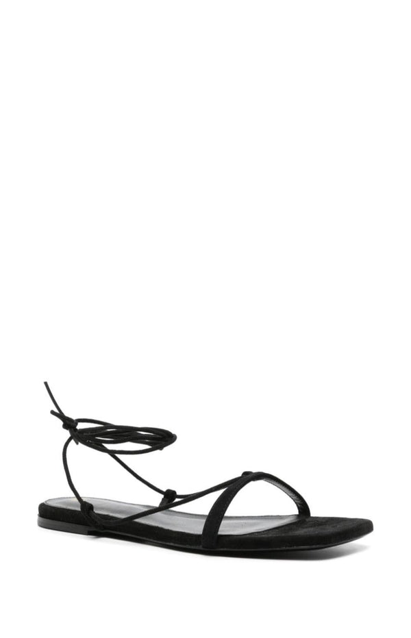 Load image into Gallery viewer, Tie-fastening suede sandals