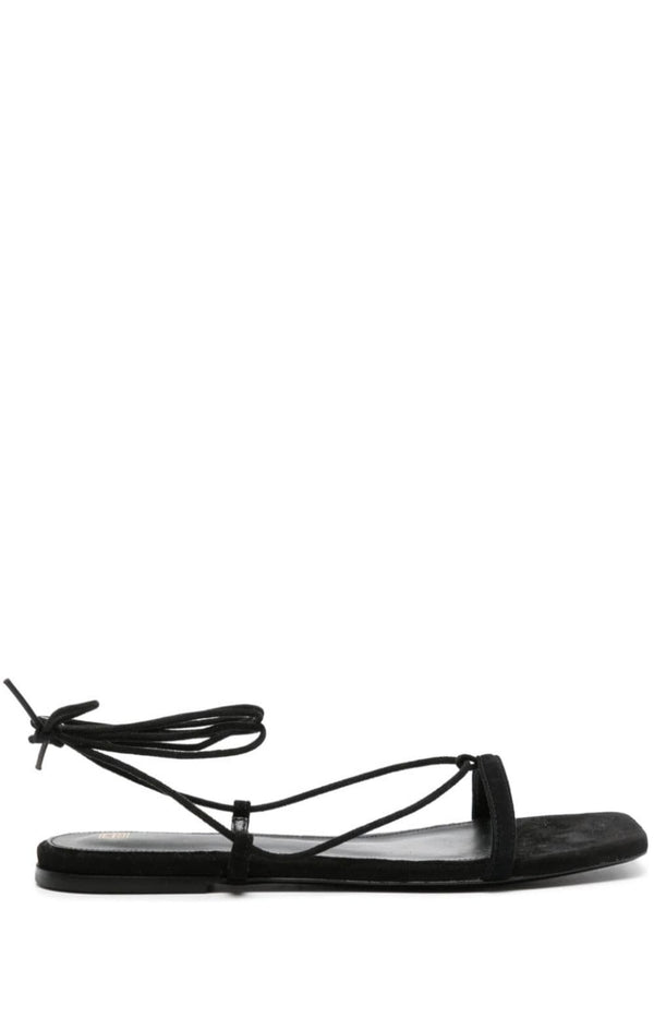 Load image into Gallery viewer, Tie-fastening suede sandals