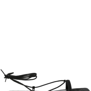 Tie-fastening suede sandals