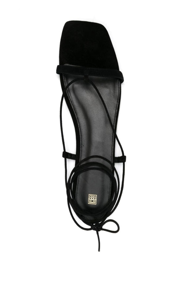 Load image into Gallery viewer, Tie-fastening suede sandals
