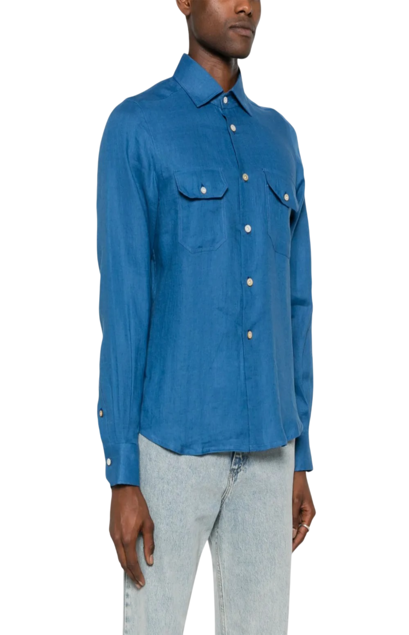 Cargar imagen en el visor de la galería, Classic-collar linen shirt