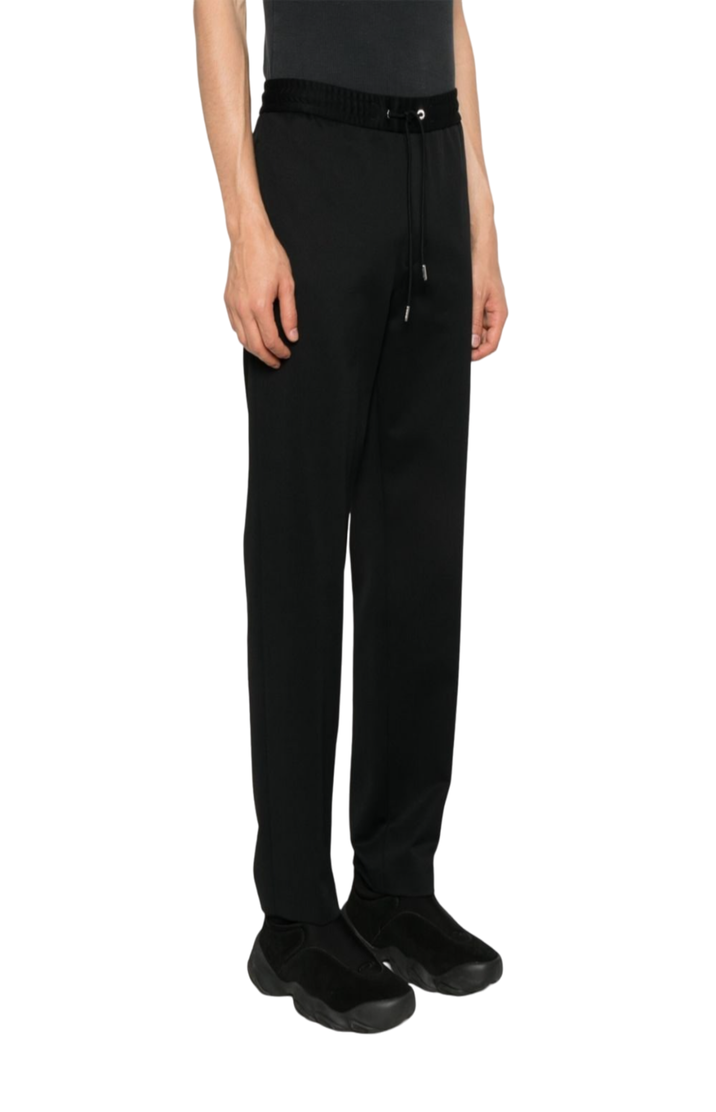 Cargar imagen en el visor de la galería, Logo-patch drawstring tapered trousers