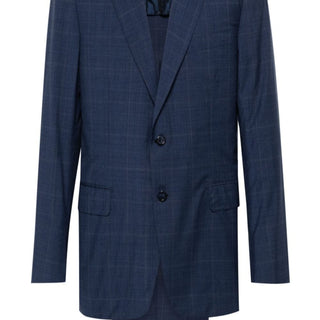 Checked single-breasted suit