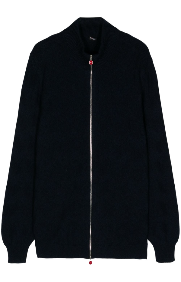 Laden Sie das Bild in den Galerie-Viewer, Chevron-knit zip-up cardigan