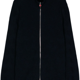 Chevron-knit zip-up cardigan