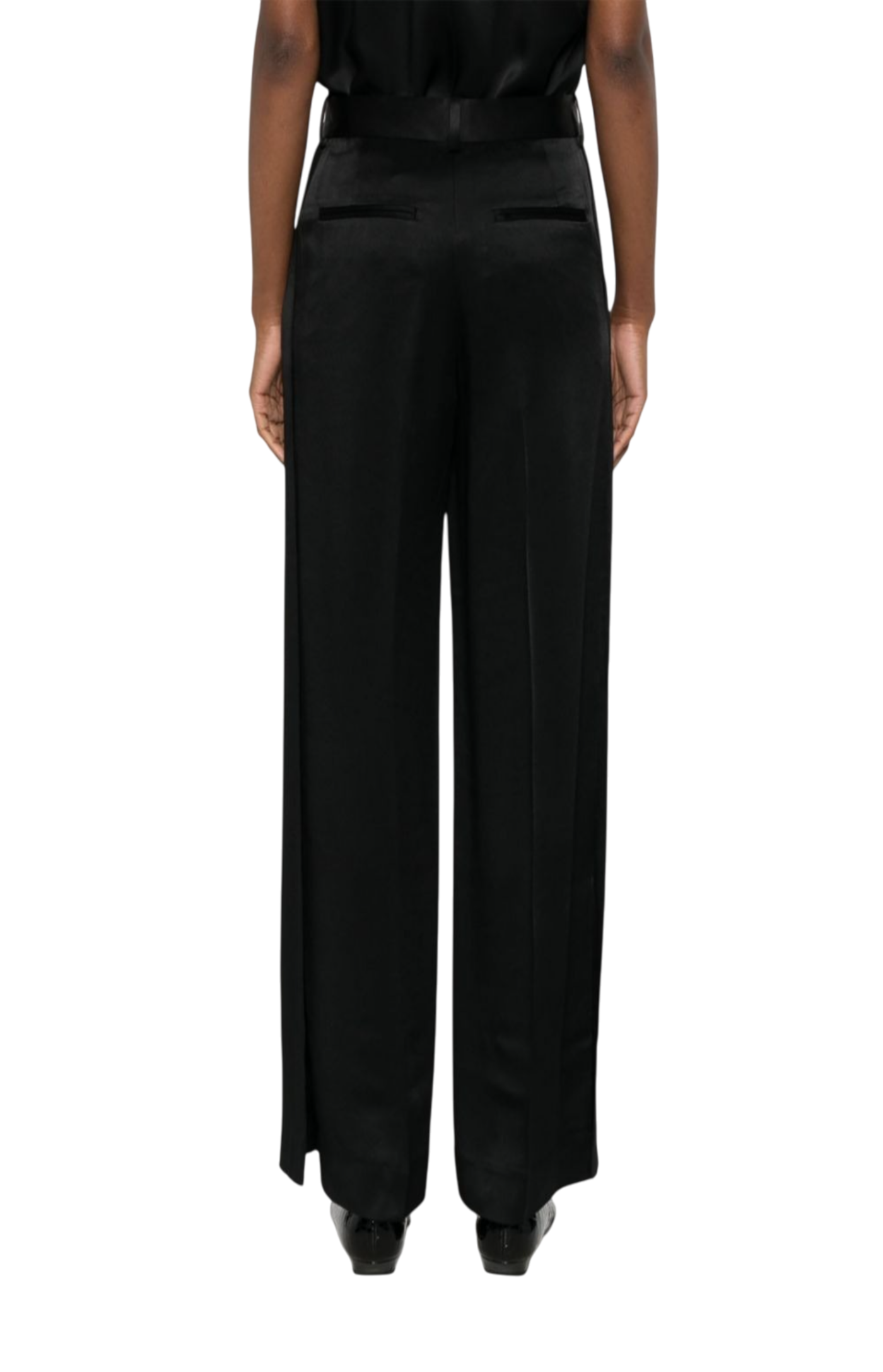Cargar imagen en el visor de la galería, Cuff Slit Trousers Black