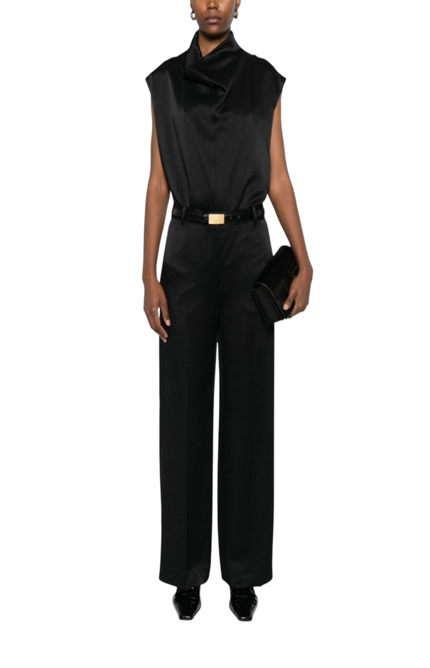 Cargar imagen en el visor de la galería, Cuff Slit Trousers Black