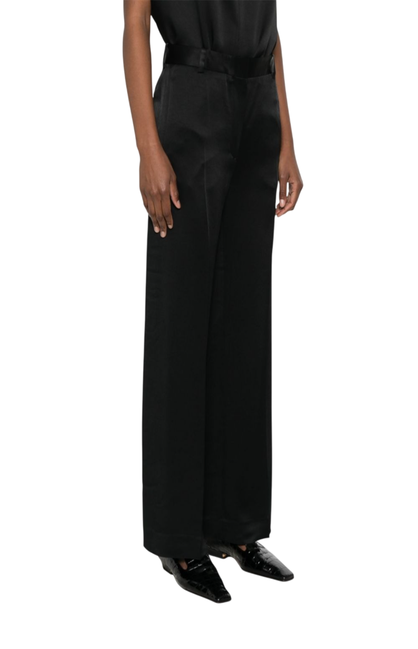 Cargar imagen en el visor de la galería, Cuff Slit Trousers Black