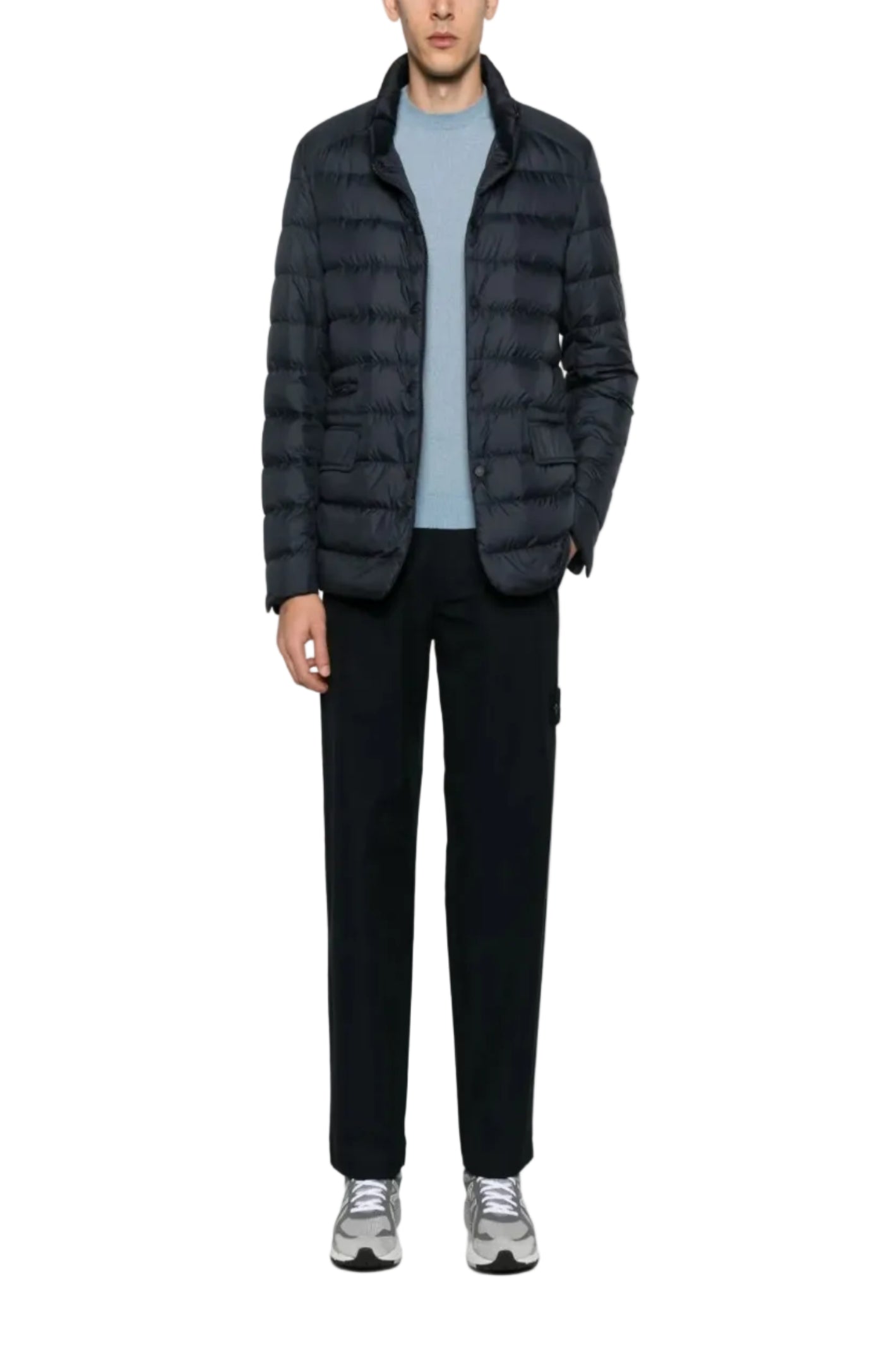 Cargar imagen en el visor de la galería, Navy Blue Polyester Carrelet Down Jacket