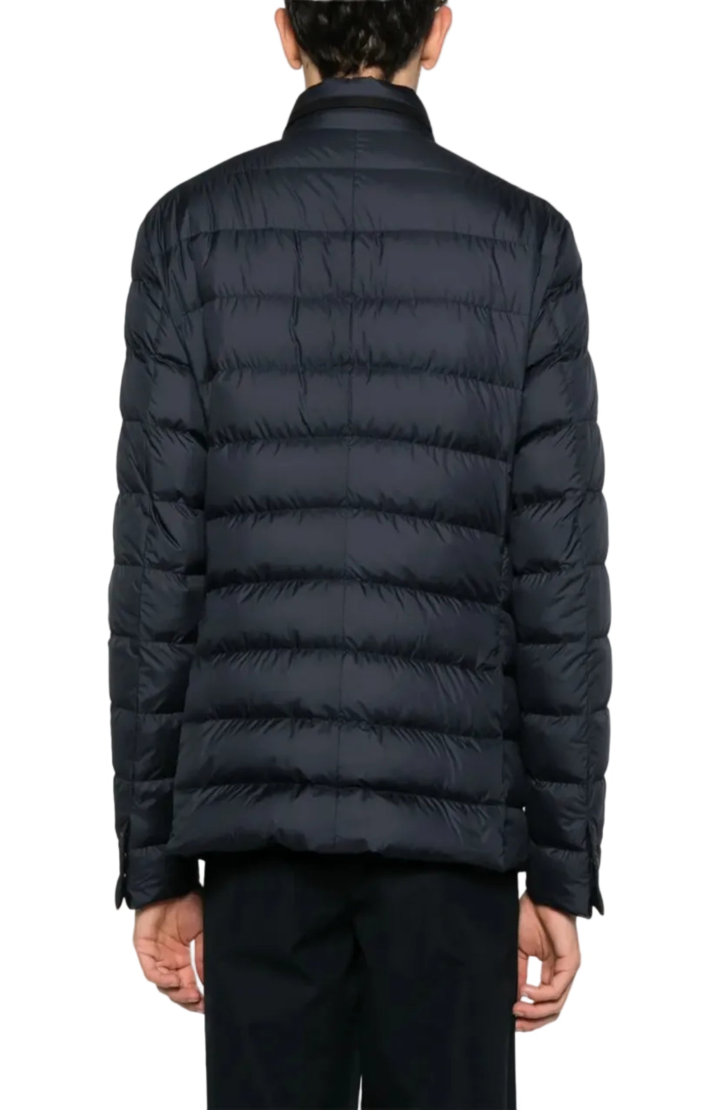 Cargar imagen en el visor de la galería, Navy Blue Polyester Carrelet Down Jacket