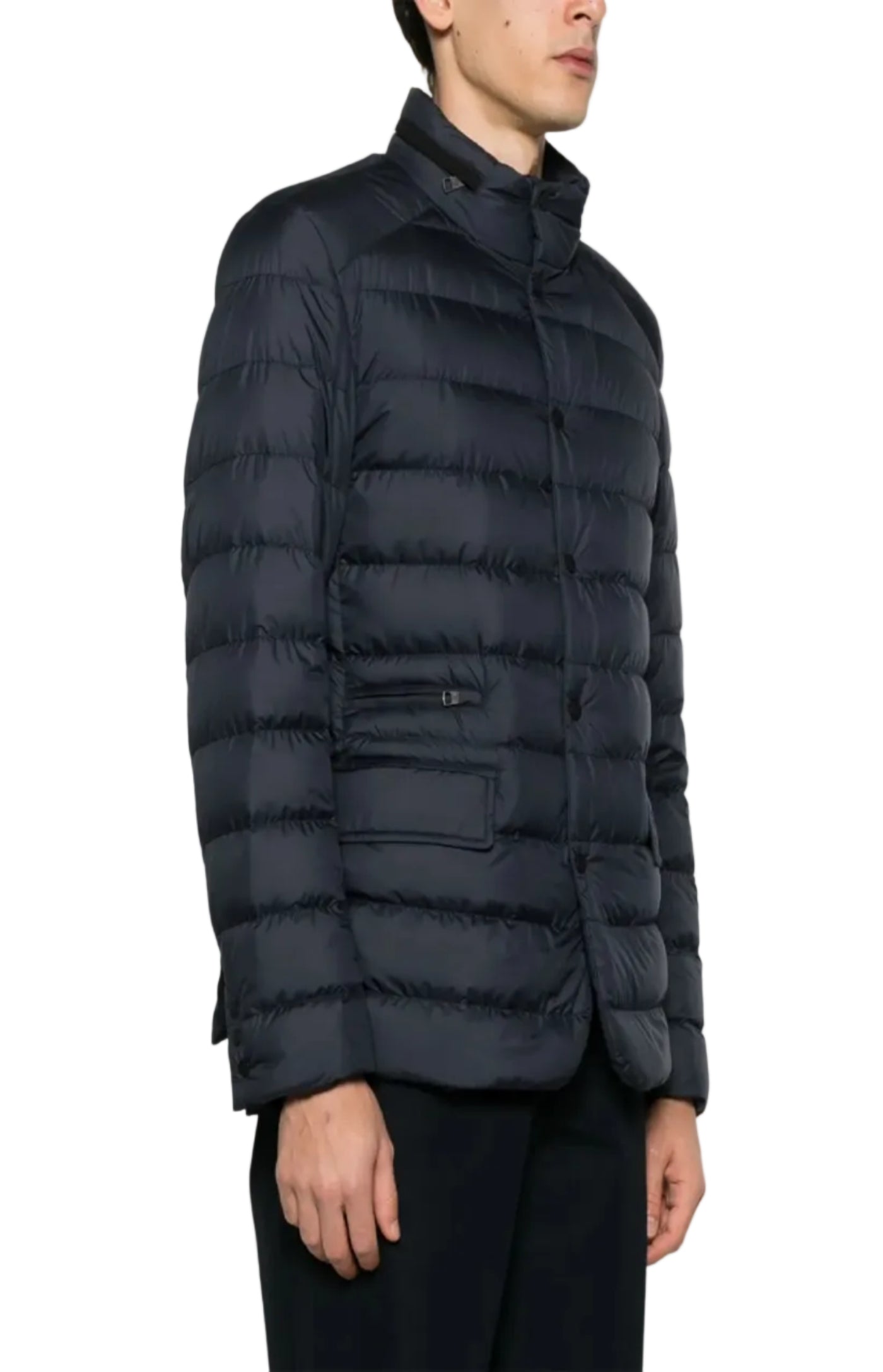 Cargar imagen en el visor de la galería, Navy Blue Polyester Carrelet Down Jacket