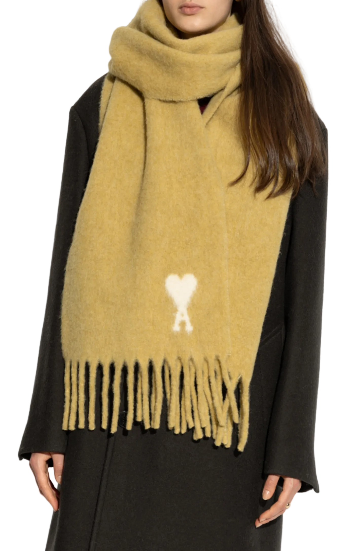 Cargar imagen en el visor de la galería, Ami Alexandre Mattiussi Yellow Wool scarf