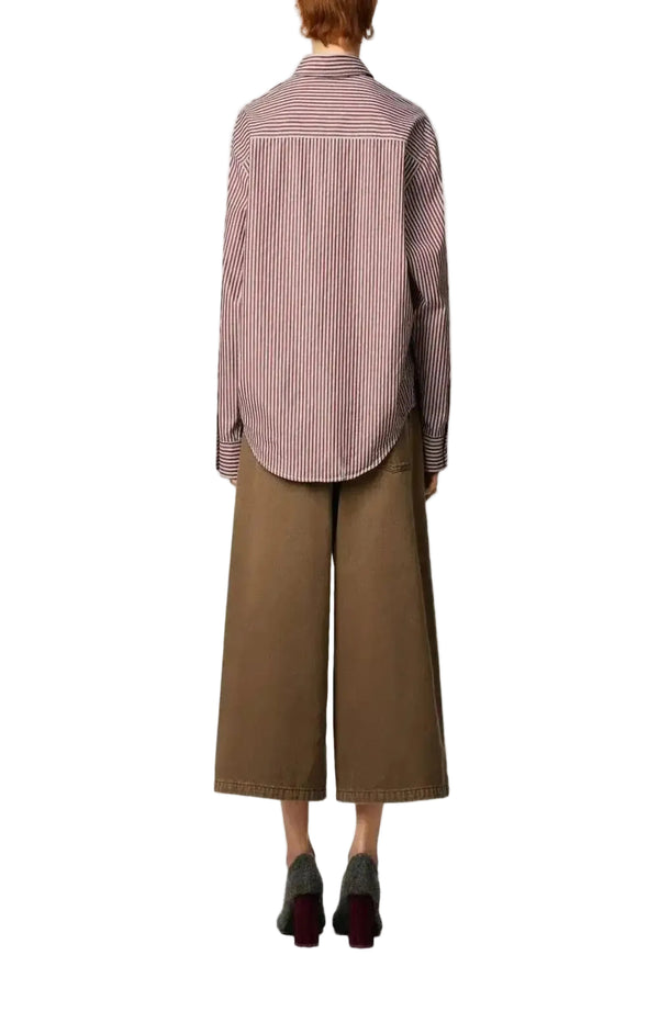 Load image into Gallery viewer, Ami De Coeur embossed striped cotton boxy shirt