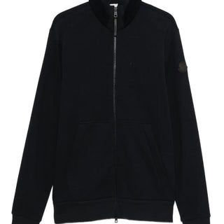 Zip-up logo-patch sweatshirt