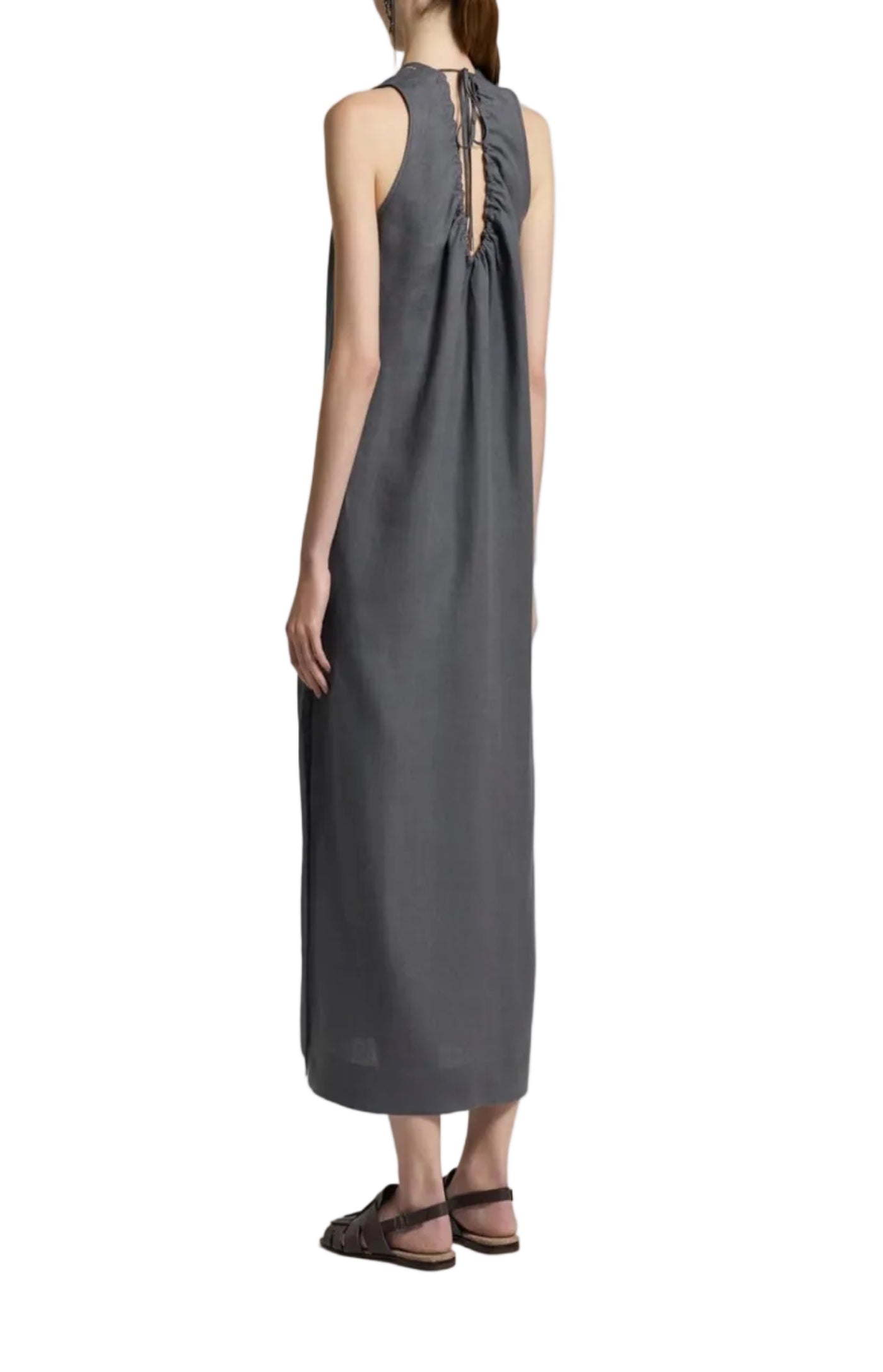 Cargar imagen en el visor de la galería, Long pure linen dress