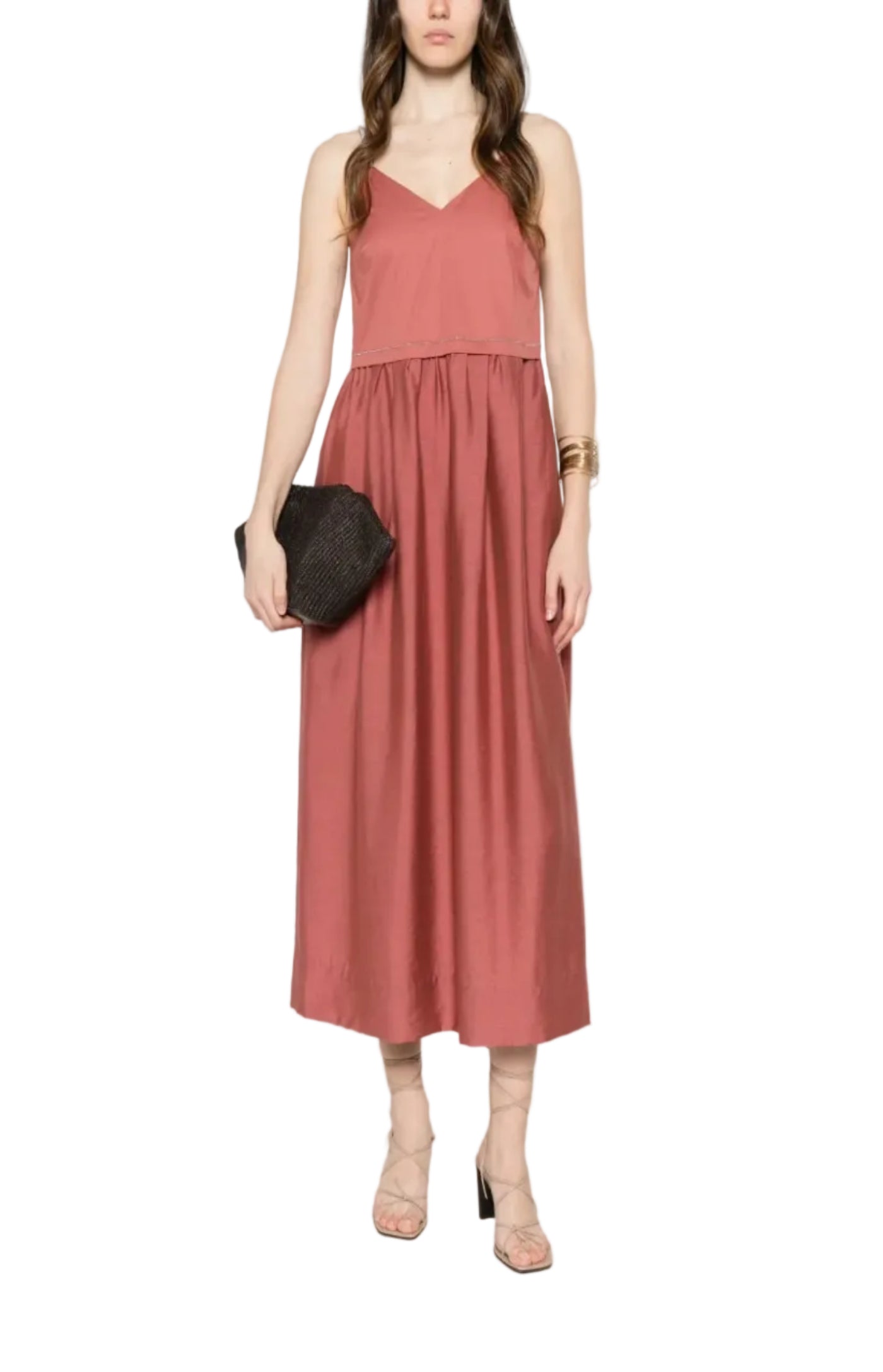 Cargar imagen en el visor de la galería, Bead-embellished pleated midi dress