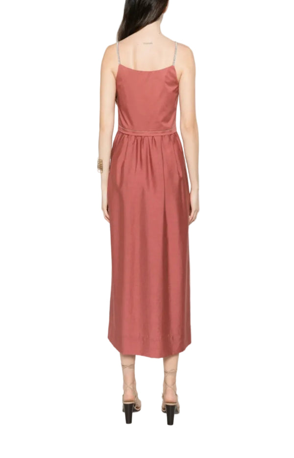 Load image into Gallery viewer, Bead-embellished pleated midi dress