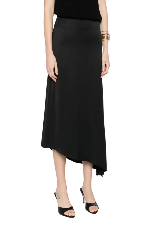 Load image into Gallery viewer, Asymmetric-hem midi skirt