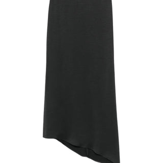 Asymmetric-hem midi skirt