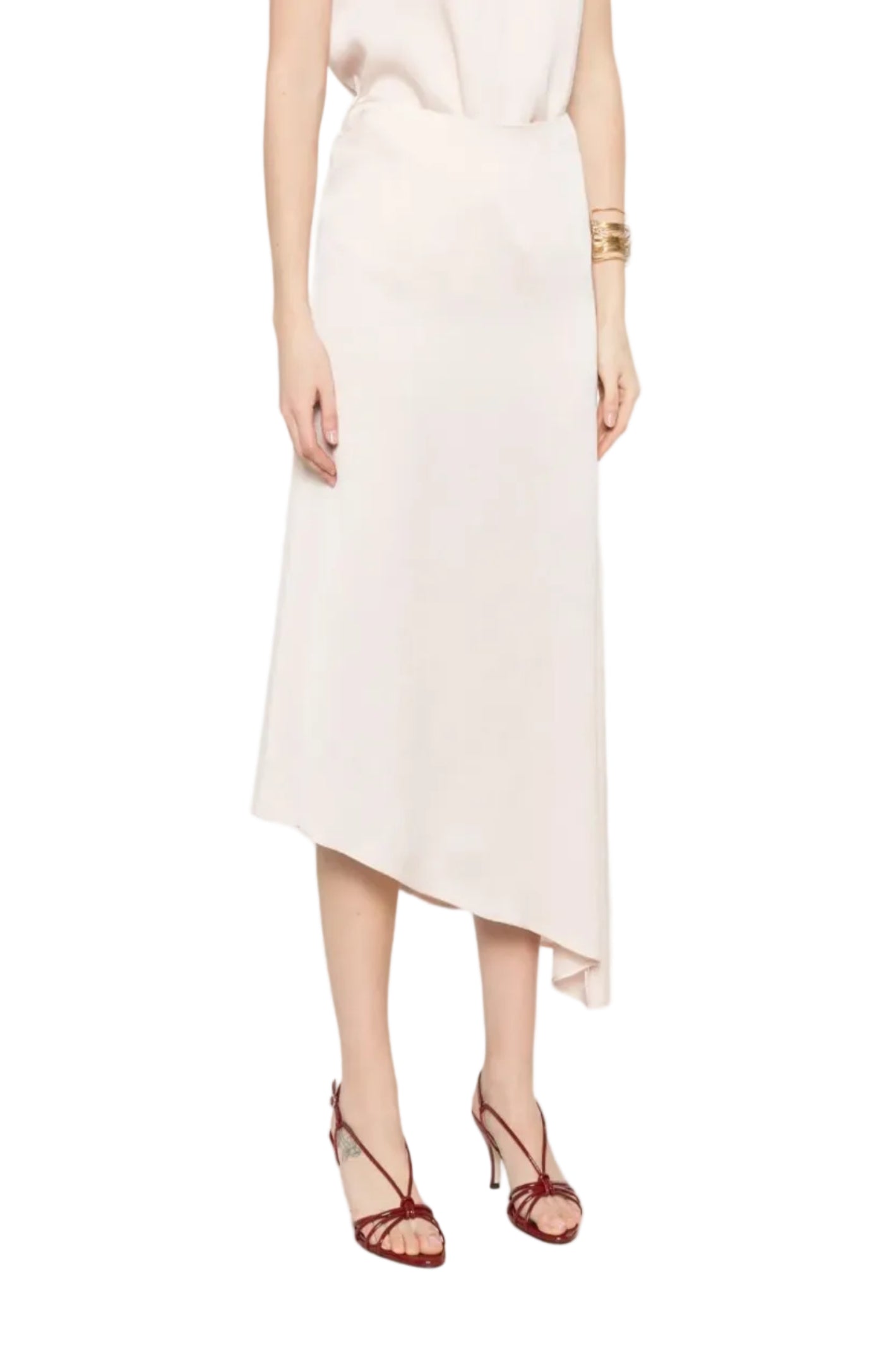 Cargar imagen en el visor de la galería, Asymmetric-hem midi skirt