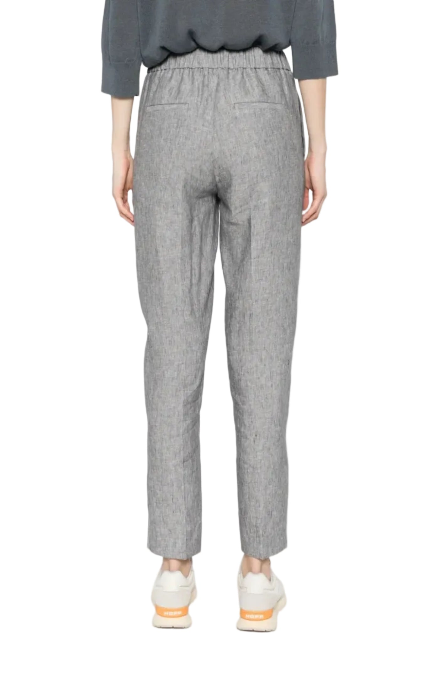 Load image into Gallery viewer, Elasticated-waistband tapered trousers