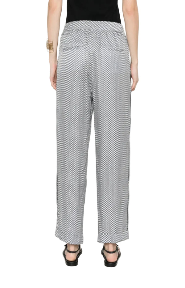 Load image into Gallery viewer, Geometric-print piping-detail trousers