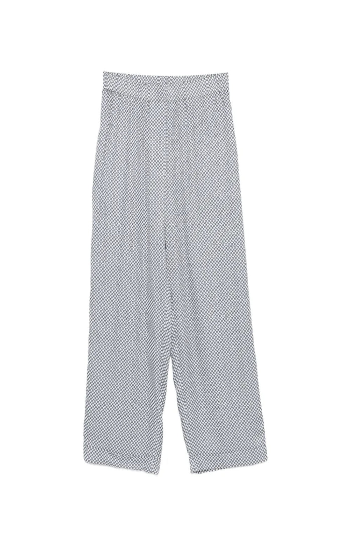 Cargar imagen en el visor de la galería, Geometric-print piping-detail trousers