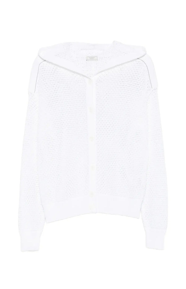 Load image into Gallery viewer, Open-knit hooded cardigan