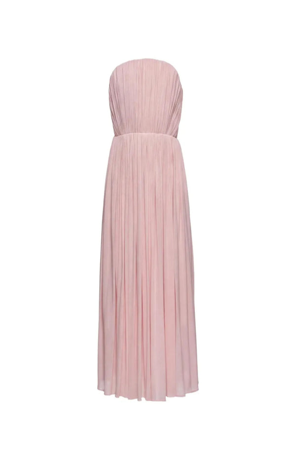 Load image into Gallery viewer, Strapless pleated corset dress in pink