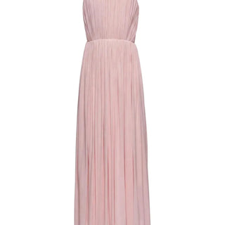 Strapless pleated corset dress in pink