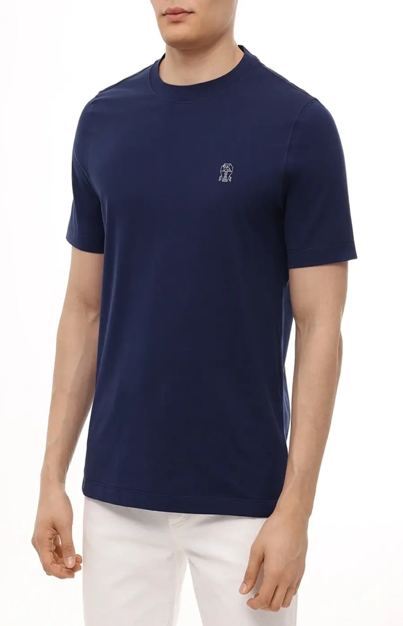 Cargar imagen en el visor de la galería, Brunello Cucinelli Cotton T-shirt with Logo Print