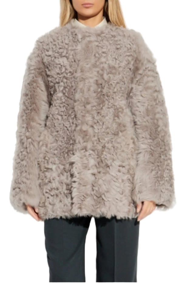 Load image into Gallery viewer, Ami Alexandre Mattiussi Grey Shearling coat