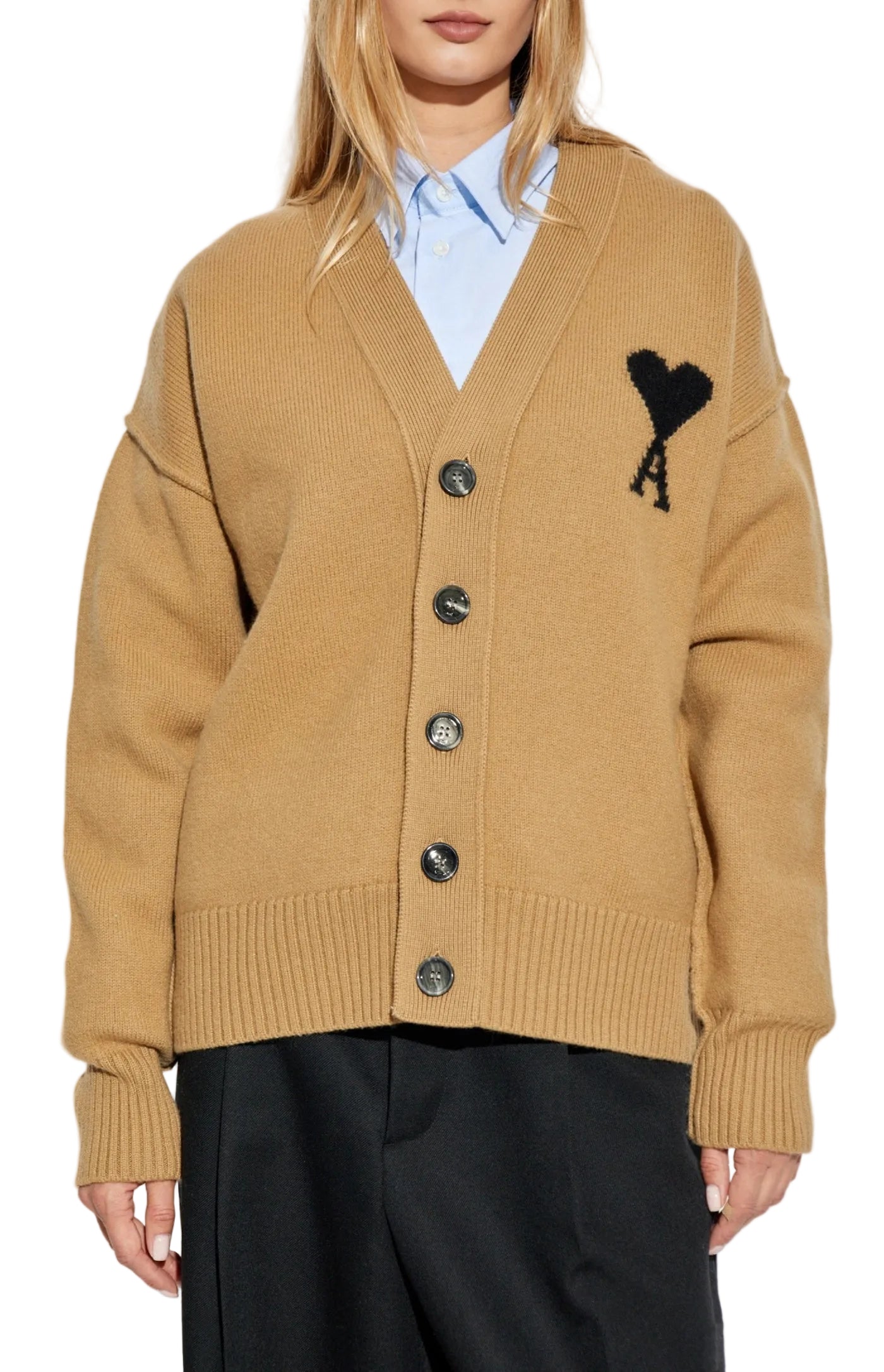 Cargar imagen en el visor de la galería, Ami Alexandre Mattiussi Brown Wool cardigan