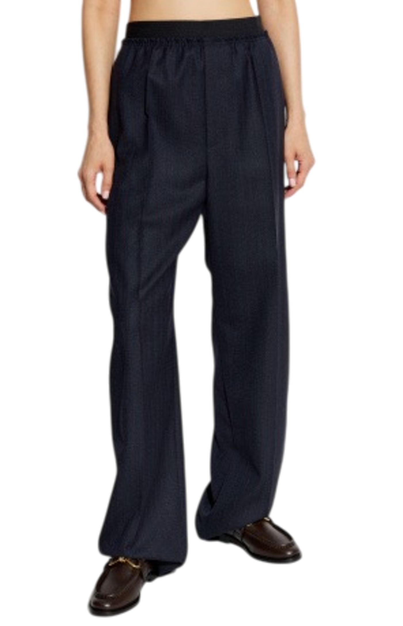 Cargar imagen en el visor de la galería, Navy blue striped pattern pants