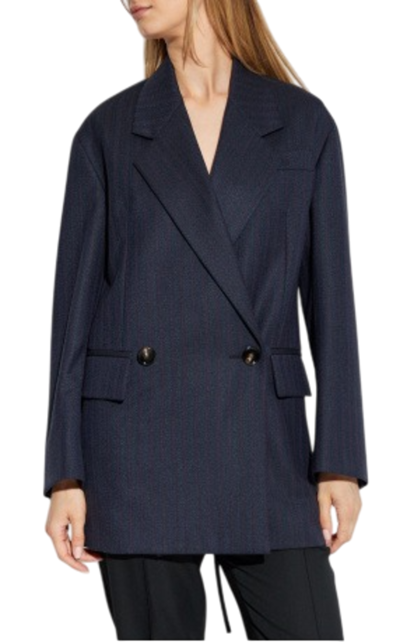 Cargar imagen en el visor de la galería, Navy blue double breasted blazer