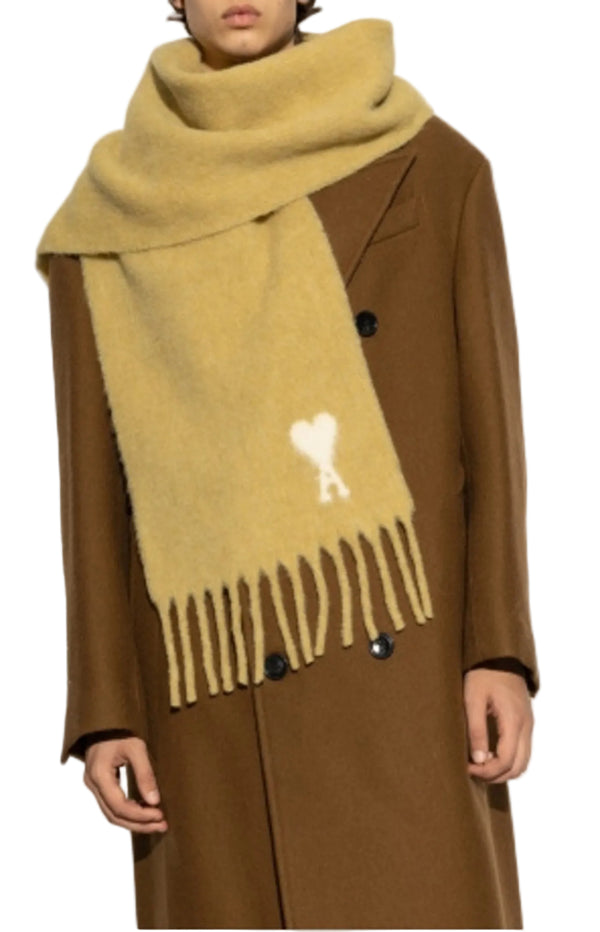 Load image into Gallery viewer, Ami Alexandre Mattiussi Yellow Wool scarf