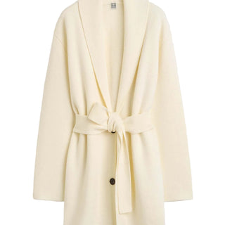 Shawl-lapel robe ecru