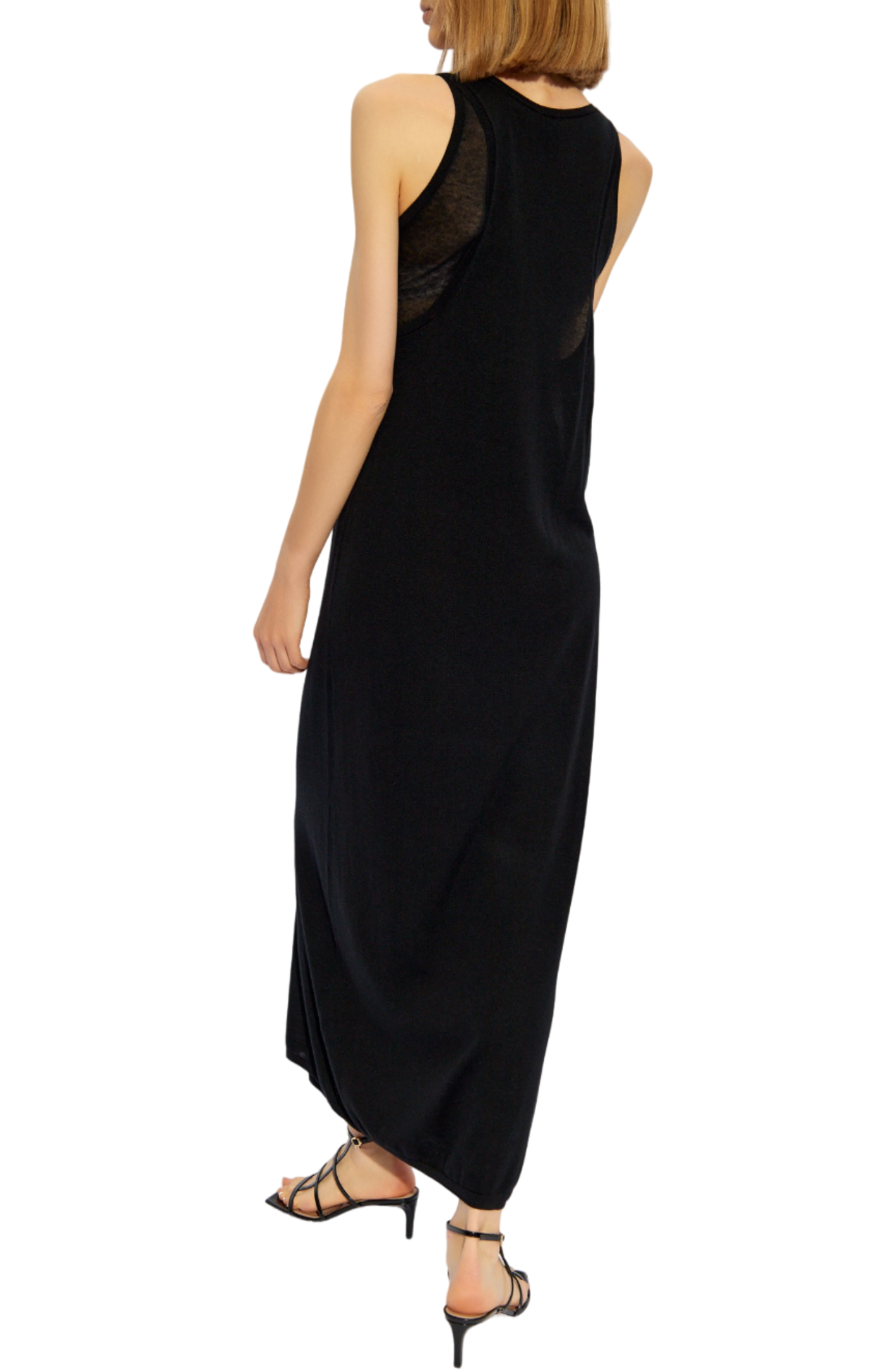 Cargar imagen en el visor de la galería, Layered knit tank dress black