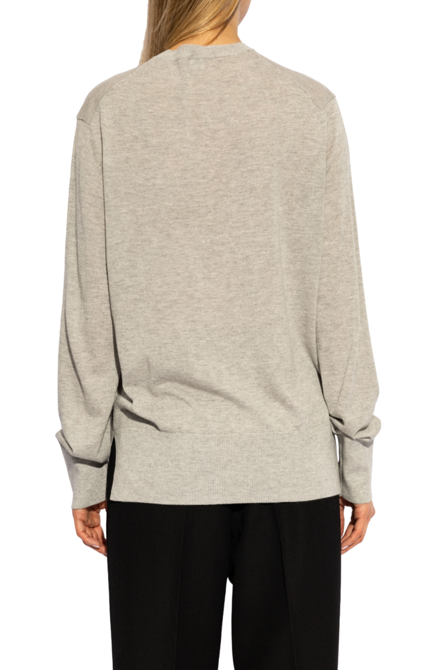 Cargar imagen en el visor de la galería, Crew-neck silk-blend knit grey