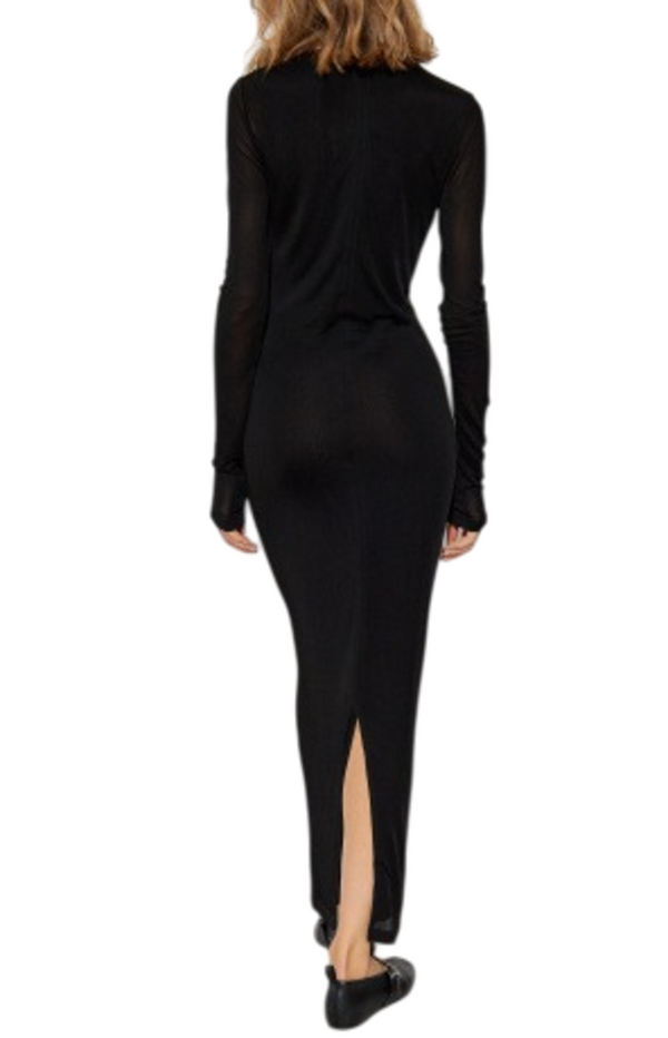 Load image into Gallery viewer, Draped V-neck dress black