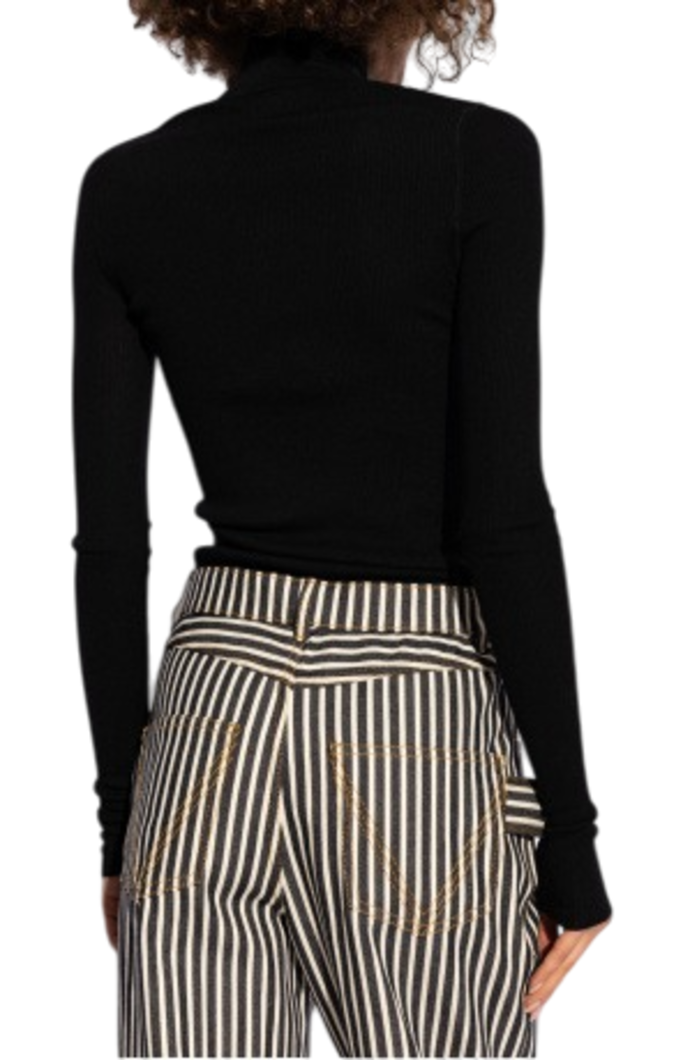 Cargar imagen en el visor de la galería, Black turtleneck wool sweater