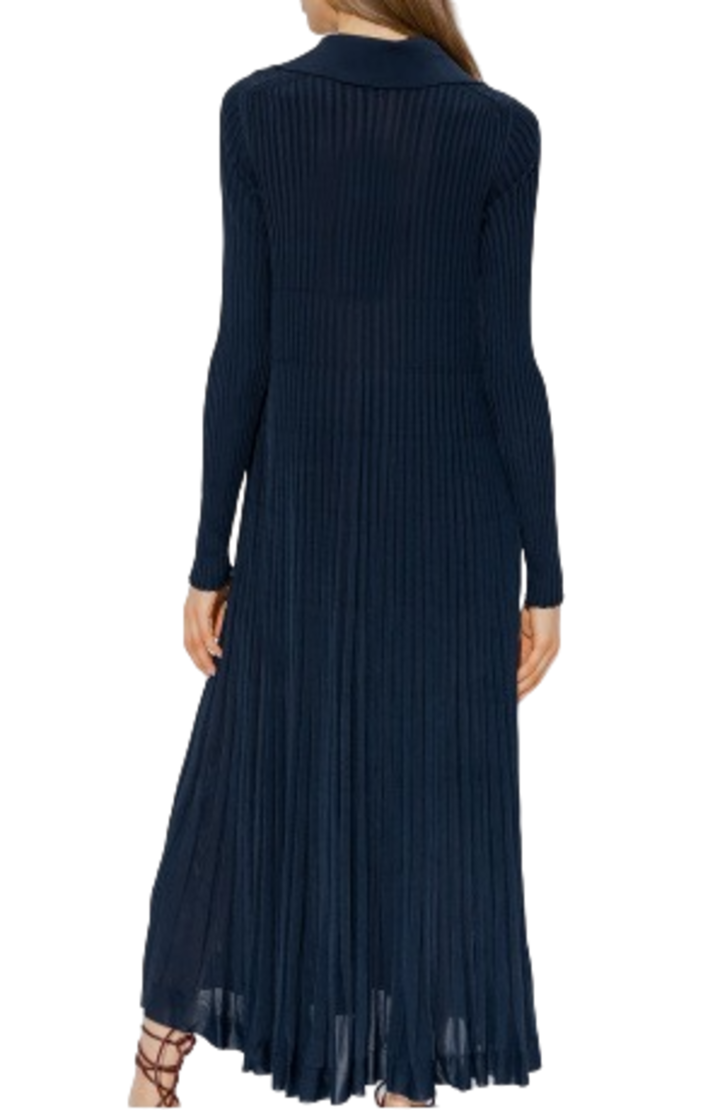 Cargar imagen en el visor de la galería, BV navy blue pleated dress