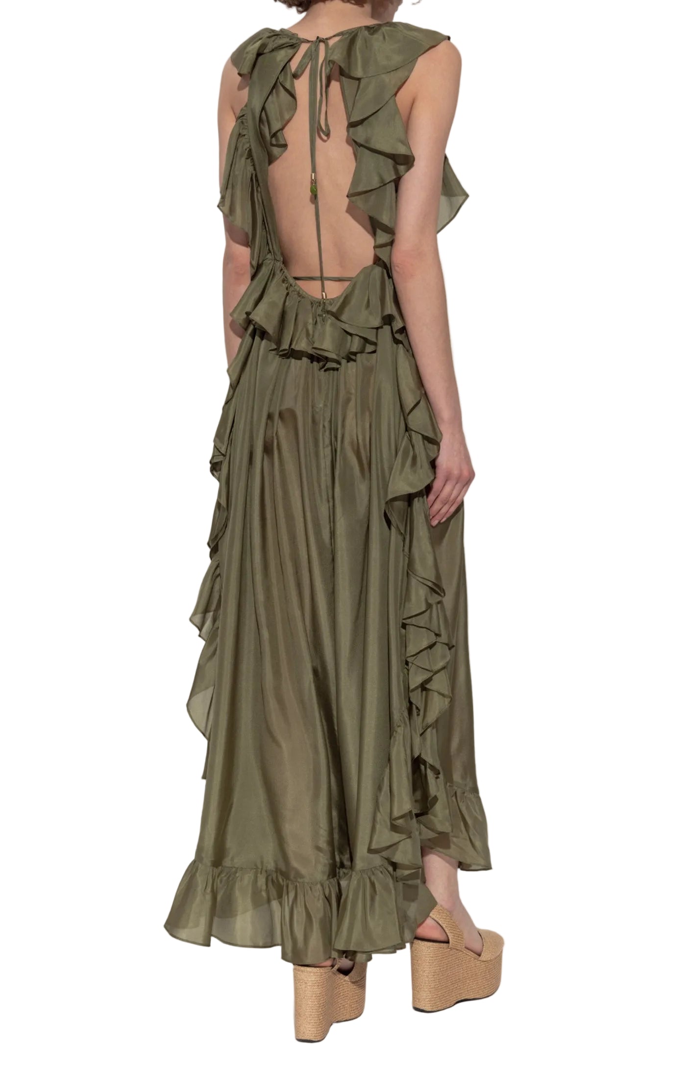 Load image into Gallery viewer, Green silk dress