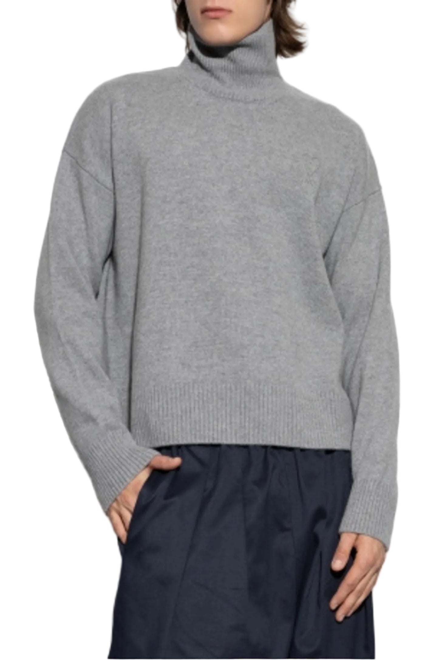 Cargar imagen en el visor de la galería, Ami Alexandre Mattiussi Grey Wool turtleneck
