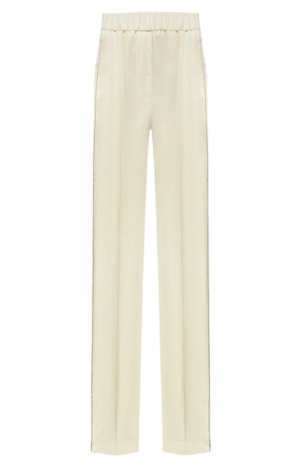Load image into Gallery viewer, Monili-trimmed linen trousers